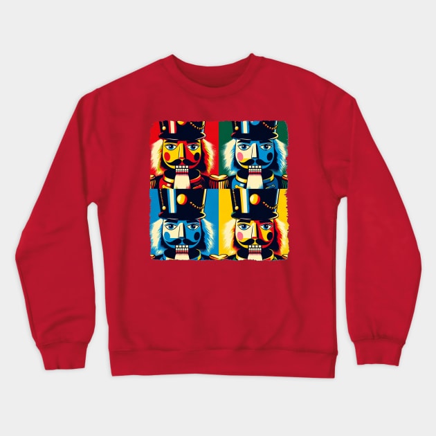 Neon Nutcracker: Pop Art's Ballet Brilliance - Classic Christmas Crewneck Sweatshirt by PawPopArt